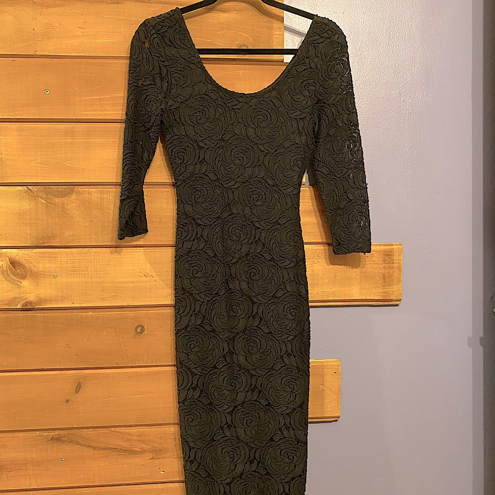 Black Lace Midi Dress
